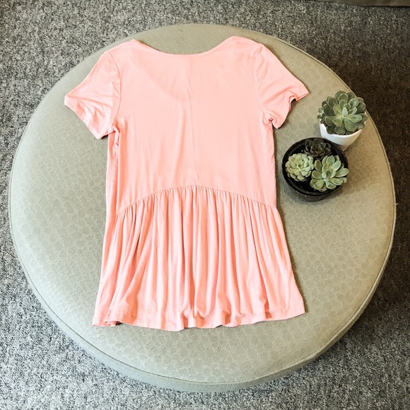Short sleeve flowy pink blouse - Picture 4 of 4